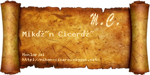 Mikán Ciceró névjegykártya