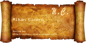 Mikán Ciceró névjegykártya